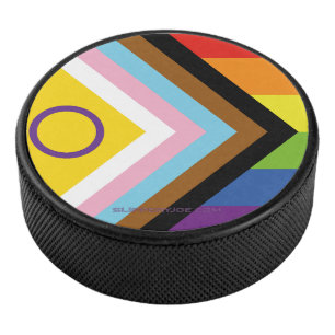 Palet De Hockey Drapeau de fierté intersexe de SlipperyJoe's fond