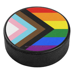 Palet De Hockey Drapeau de fierté Progress Pride de SlipperyJoe's