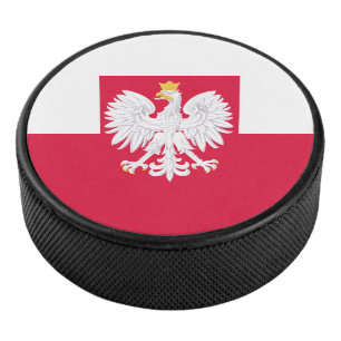Palet De Hockey Drapeau de la Pologne (avec armoiries)