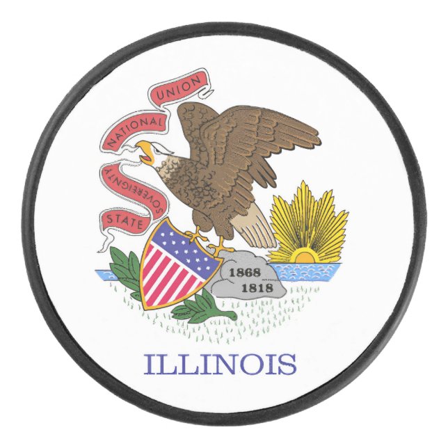 Palet De Hockey Drapeau de l'Illinois (Devant)