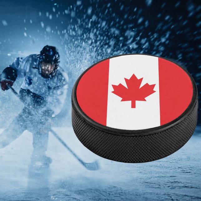 Palet De Hockey Drapeau rouge et blanc du Canada (Créateur téléchargé)