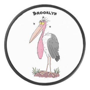 Palet De Hockey Drôle dessin animé de cigogne en marabou