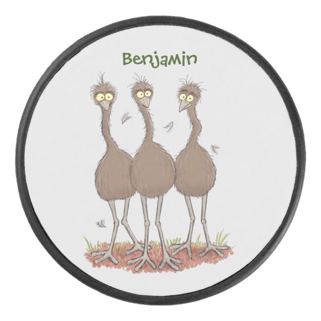 Palet De Hockey Drôle dessin animé du trio australien emu (Devant)