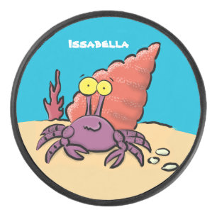 Palet De Hockey Drôle mignon caricature pourpre crabe ermite