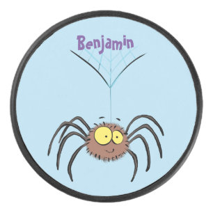 Palet De Hockey Drôle mignon dessin animé d'araignée moelleuse