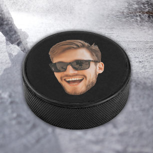 Palet De Hockey Drôle Personnalisé Homme Face Photo Hockey Puck