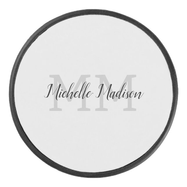 Palet De Hockey Écriture manuscrite moderne monographie Nom Initia (Devant)