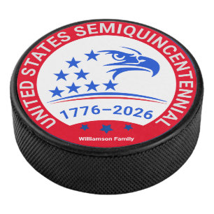 Palet De Hockey Emblème de l'aigle—États-Unis 250e hommage