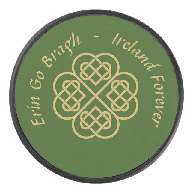 Palet De Hockey Erin Go Bragh Gold Celtic Shamrock (Devant)