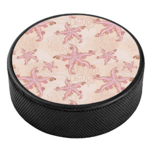 Palet De Hockey Étoiles de mer et motif pastel rose corail