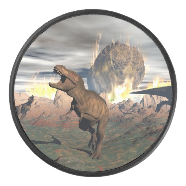 Palet De Hockey Exctinction de dinosaure de Tyrannosaurus - 3D (Devant)