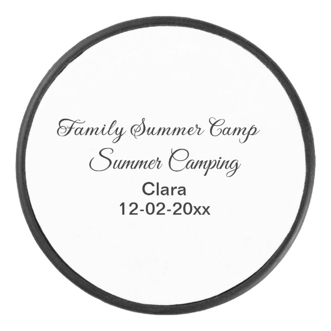 Palet De Hockey Famille camping vacances personnalisée ajouter nom (Devant)