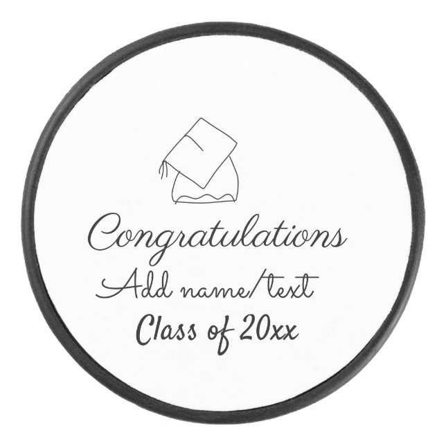 Palet De Hockey Félicitations graduation ajouter nom année de text (Devant)