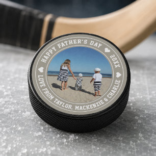 Palet De Hockey Fête des Pères Photo et Texte Personnalisés