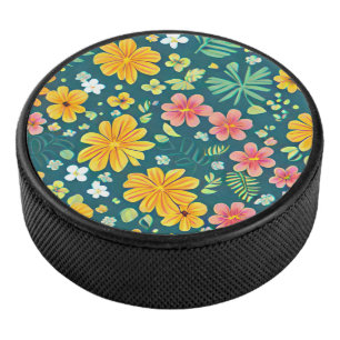 Palet De Hockey Feuilles tropicaux et motif de fleurs