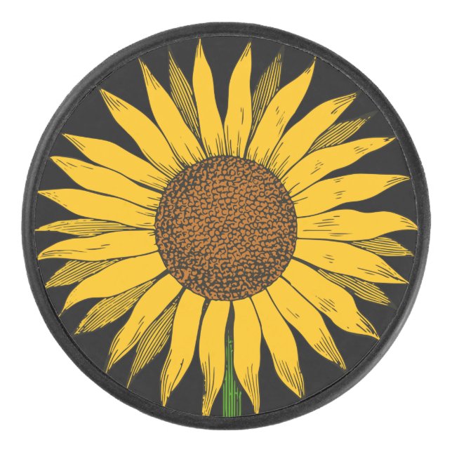 Palet De Hockey Fleur jaune de tournesol (Devant)