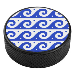 Palet De Hockey Fret grec, Motif d'onde méditerranéen, Bleu