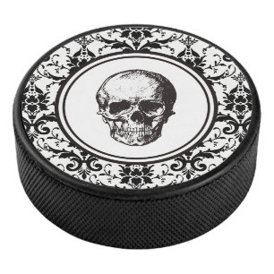 Palet De Hockey HALLOWEEN Noir Gothique Damas Motif Crâne