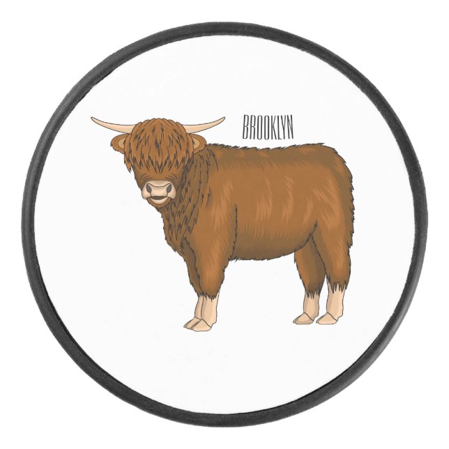 Palet De Hockey Highland cow (Devant)