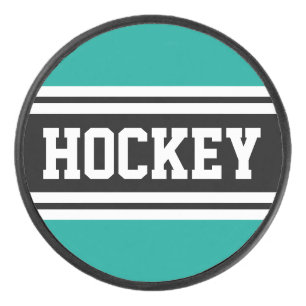 Palet De Hockey HOCKEY Fun Bold Black Turquoise White Racing Strip
