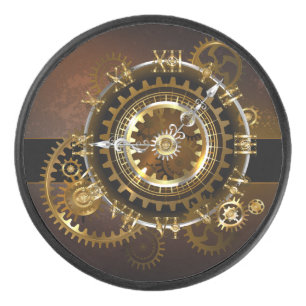Palet De Hockey Horloge Steampunk avec des engrenages anciens