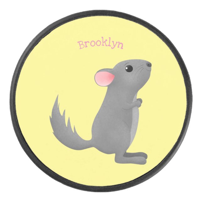 Palet De Hockey Illustration de chinchilla gris mignon (Devant)