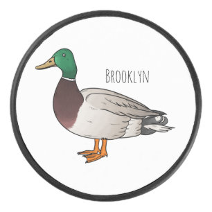 Palet De Hockey Illustration de dessin animé de canard colvert