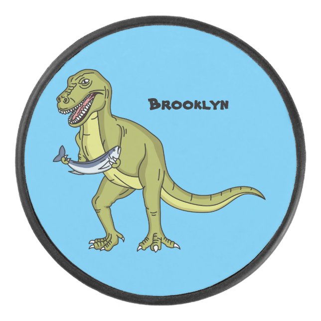 Palet De Hockey Illustration de dinosaure T rex drôle (Devant)