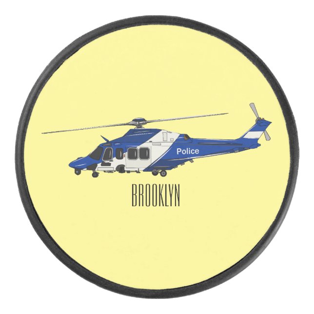 Palet De Hockey Illustration de l'hélicoptère de police (Devant)