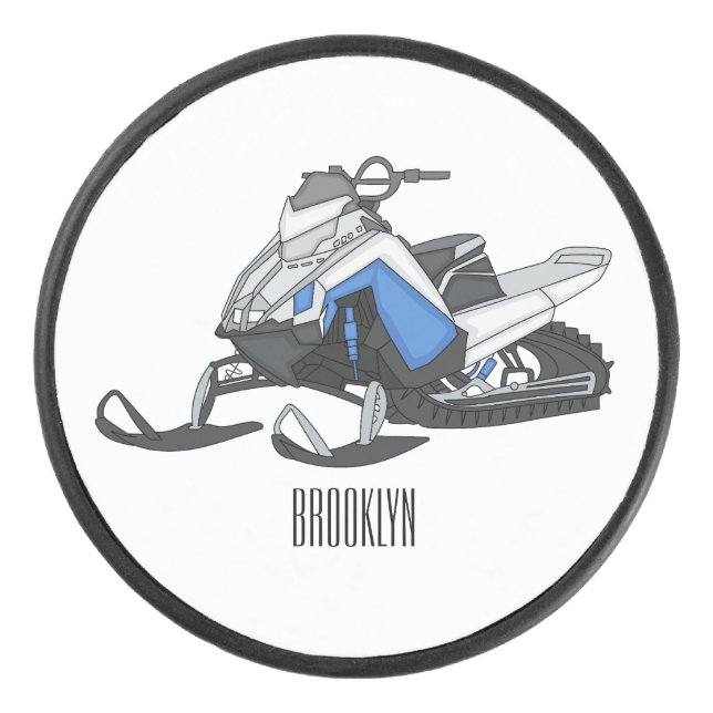 Palet De Hockey Illustration de motoneige (Devant)