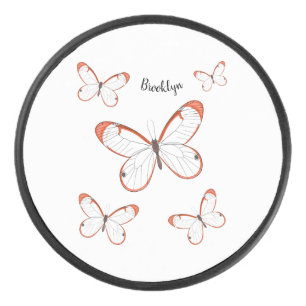Palet De Hockey Illustration de papillon en verre