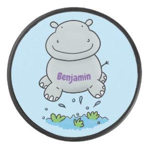Palet De Hockey Illustration de saut en hippo mignon