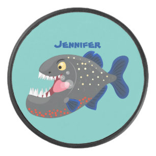Palet De Hockey Illustration drôle de piranha affamée