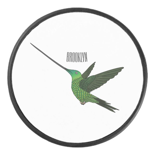 Palet De Hockey Illustration d'un colibri à bec épée (Devant)