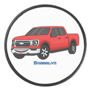 Palet De Hockey Illustration d'une camionnette rouge mou