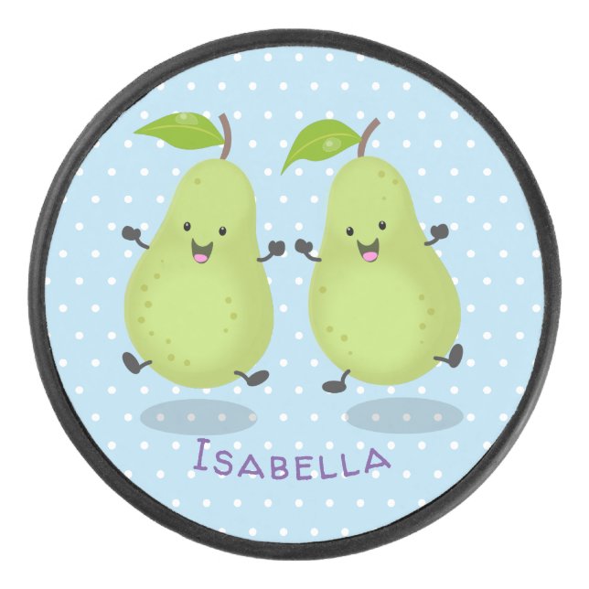 Palet De Hockey Illustration d'une paire de poires mignonne (Devant)