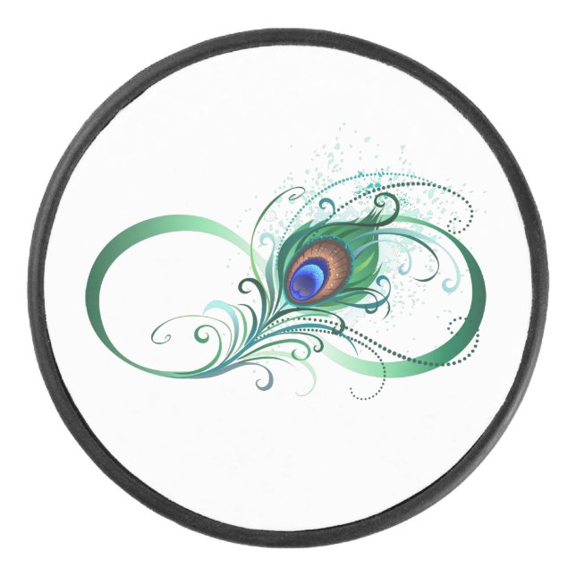 Palet De Hockey Infinity Symbol with Peacock Feather (Devant)