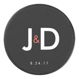 Palet De Hockey Initiales personnalisées Faveur de mariage