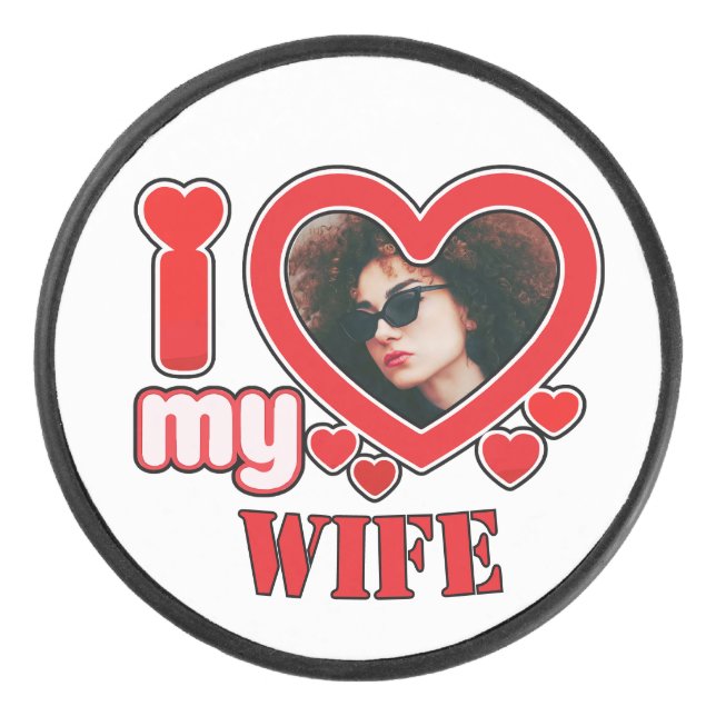 Palet De Hockey J'Aime Ma Femme Personnalisée (Devant)