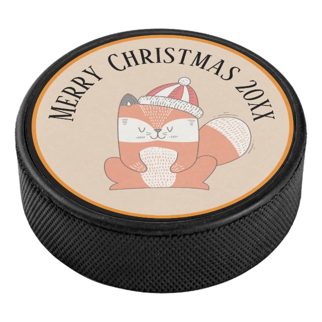Palet De Hockey Joli renard de Noël avec Casquette (3/4/2016 12:00:00 AM)