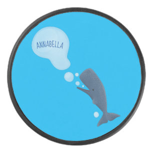 Palet De Hockey Jolie baleine à sperme soufflant bulles dessin
