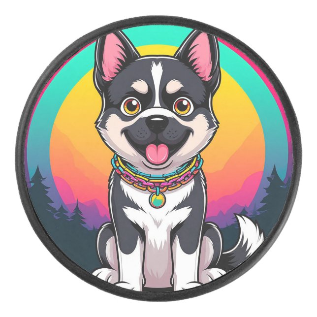 Palet De Hockey Jouer chien de dessin (Devant)