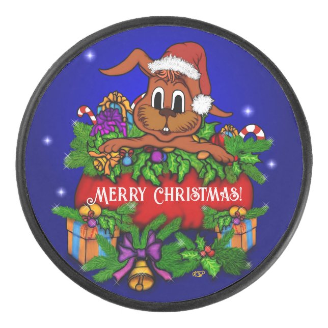Palet De Hockey Lapin de Noël (Devant)