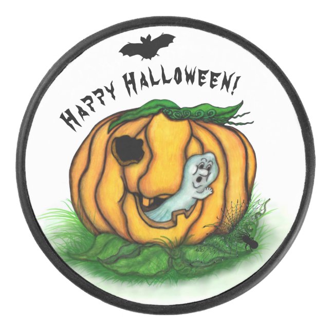 Palet De Hockey Le fantôme d'Halloween, chauve-souris, fantôme et  (Devant)