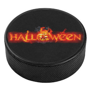 Palet De Hockey Le lettrage massif enflammé d'Halloween de Slipper