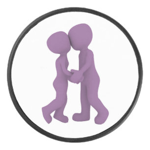PALET DE HOCKEY LES GENS VIOLETS AMOUREUX