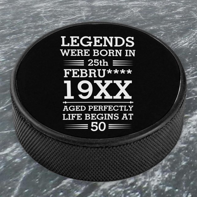 Palet De Hockey Les légendes personnalisées sont nées à la date Mo (Créateur téléchargé)