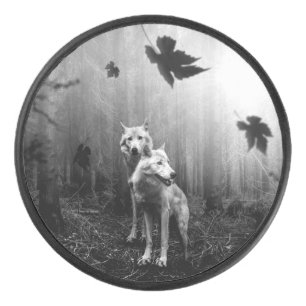 Palet De Hockey Loups merveilleux Noir et Blanc nous laisse seuls