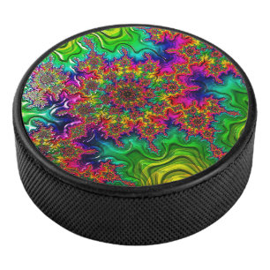 Palet De Hockey Mandelbrot Color Explosion Hockey Puck