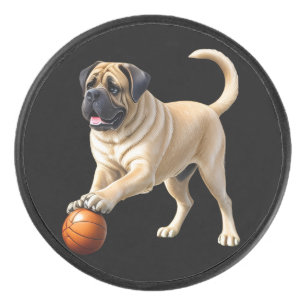 Palet De Hockey Mastiff Dogue Anglaise avec ballon en vacances